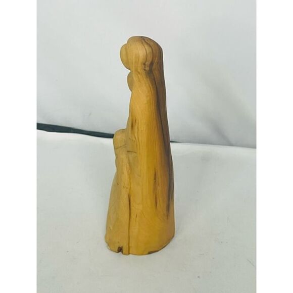 Holy Family Mary Joseph Jesus Carved Olive Wood Sculpture 6.25" - Picture 2 of 6